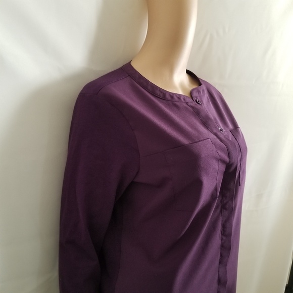 Van Heusen Purple M Shirt Blouse - Picture 3 of 7